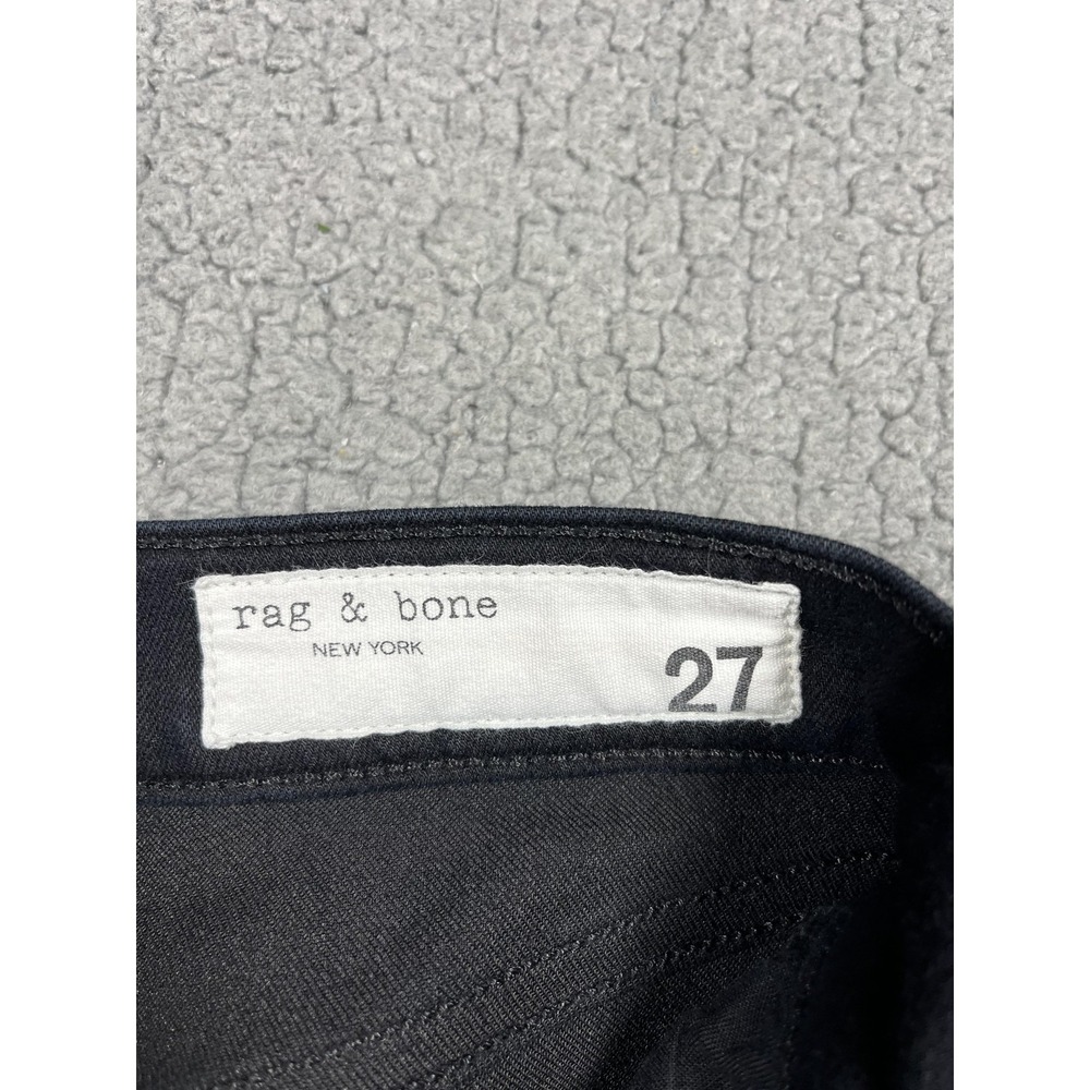 Rag & Bone Jeans Womens 27 Shiny Black High Rise Skinny Denim Stretch Coated - Picture 7 of 16